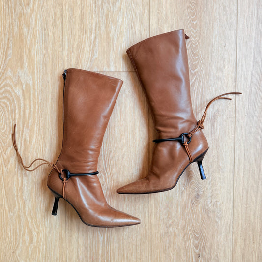 F/W1999 Gucci by Tom Ford Caramel Horsebit Boots - US 6