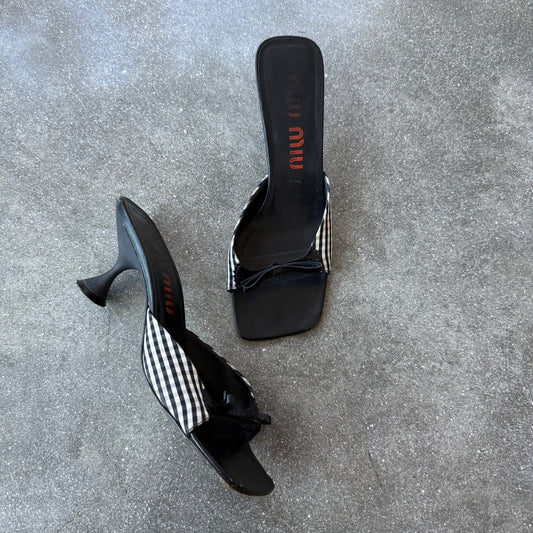 SS99 miu miu Gingham Mules - US 8.5