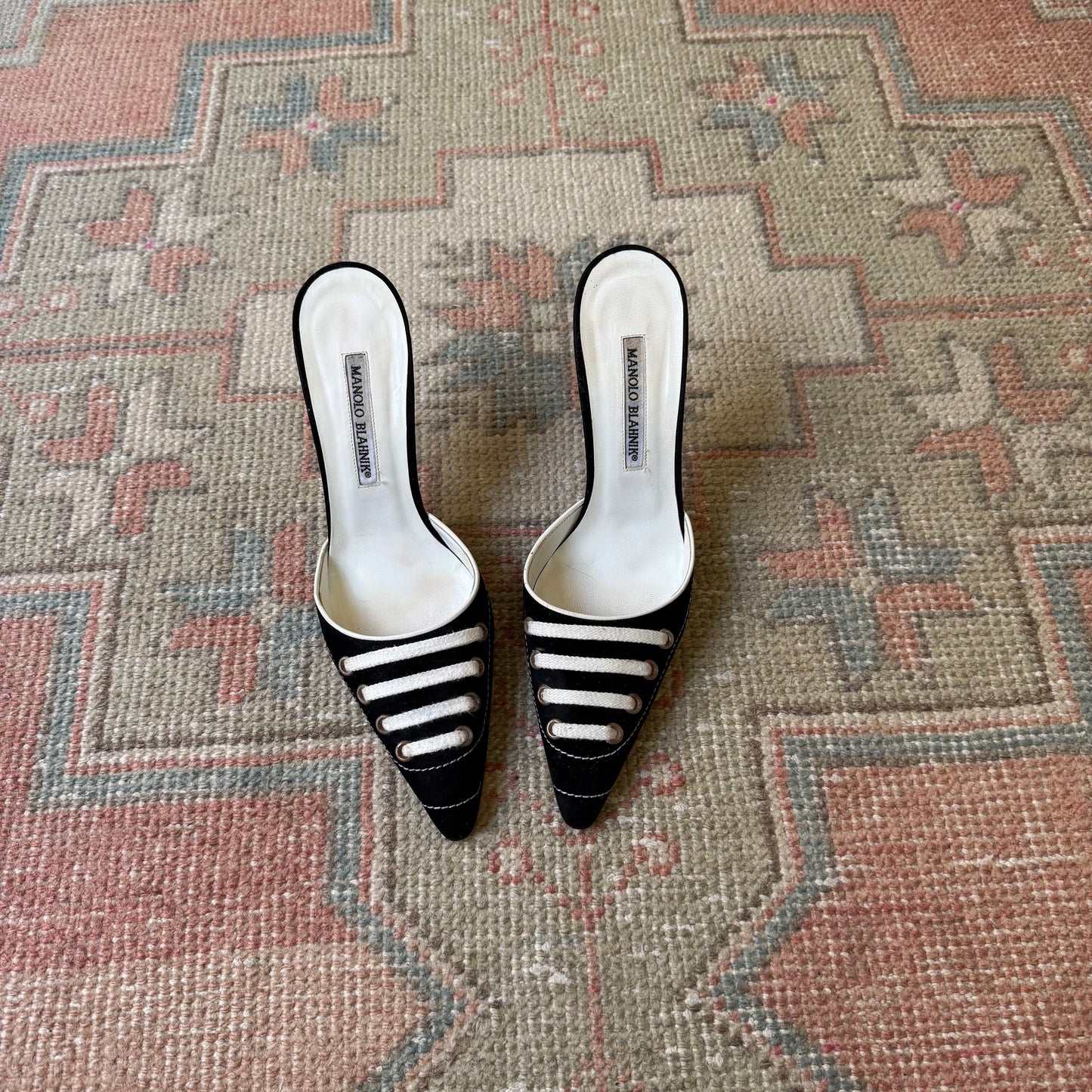 S/S2003 Manolo Blahnik Black Suede Sneaker Mules - US 8-8.5