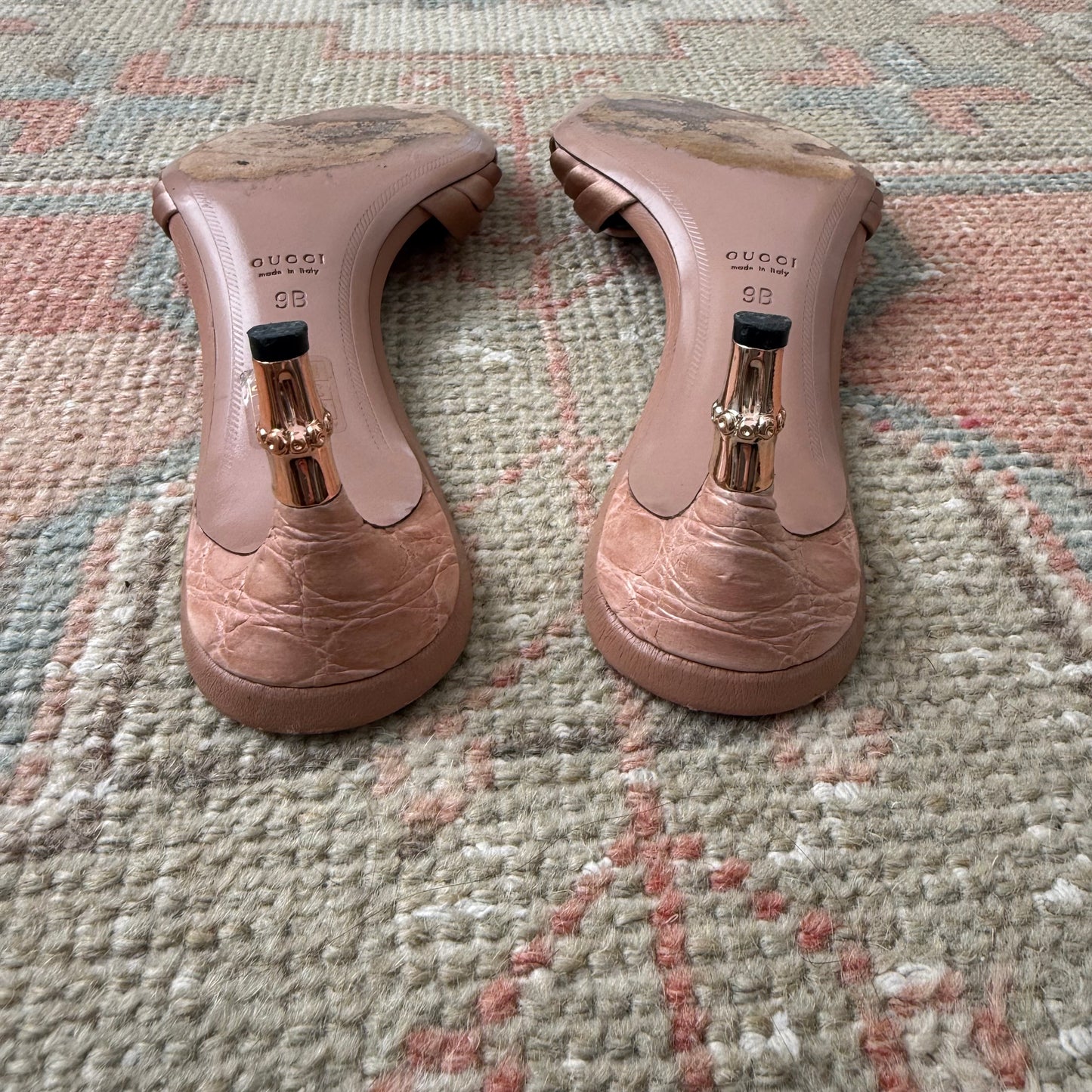 S/S2004 Tom Ford Gucci Blush Bamboo Mules - US 9.5