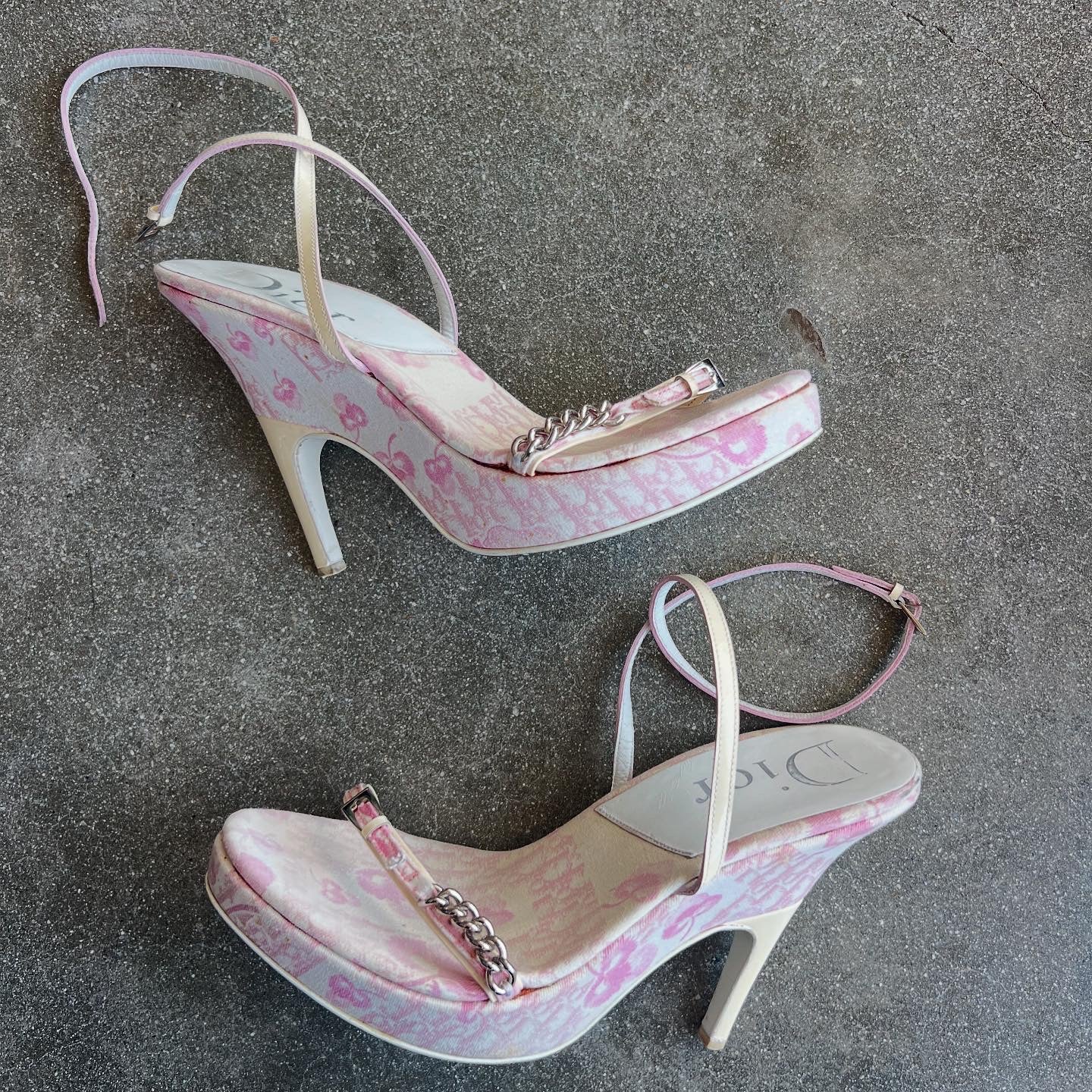 SS04 Galliano Dior Cherry Blossom Heels - US 8