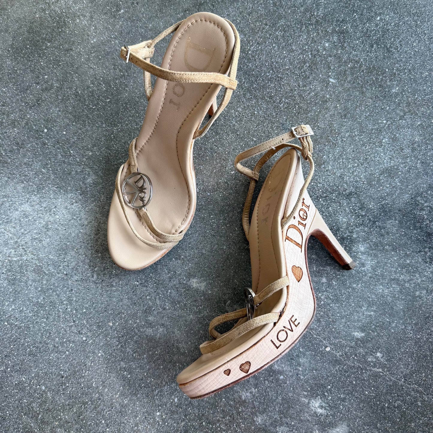S/S2006 Galliano Dior Peace + Love Wedges - US 6.5
