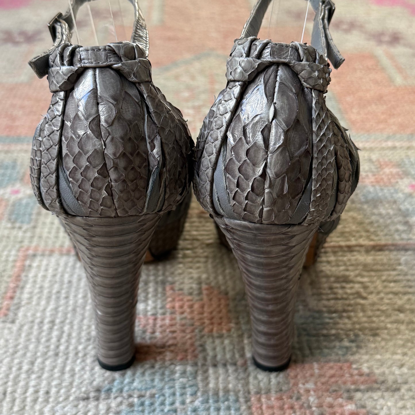 F/W2007 Galliano Dior Grey Python Platforms - US 7.5