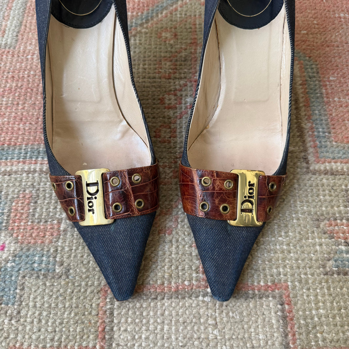 S/S2002 Galliano Dior Denim Pumps - US 9.5