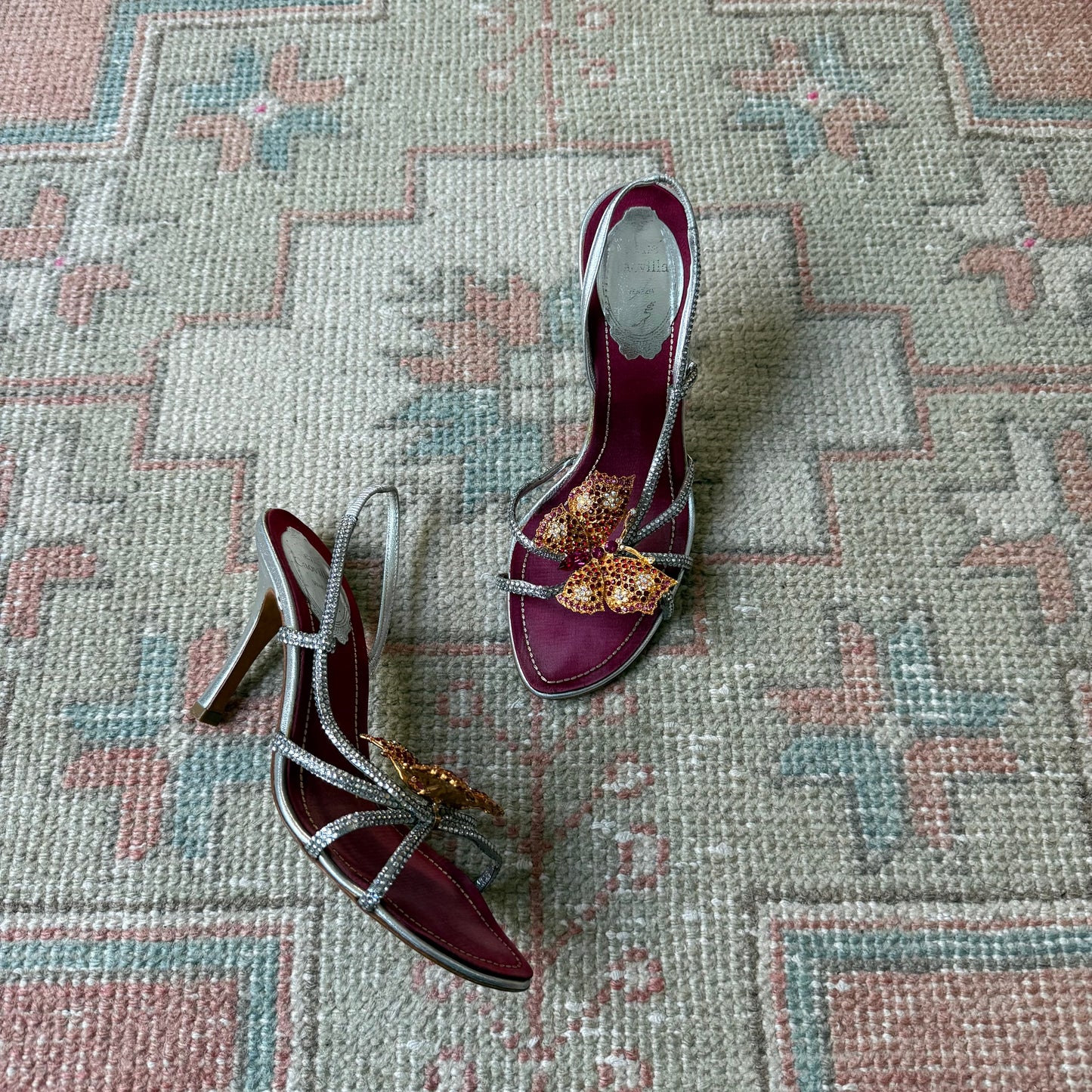 René Caovilla Butterly Silver Sandals - US 6