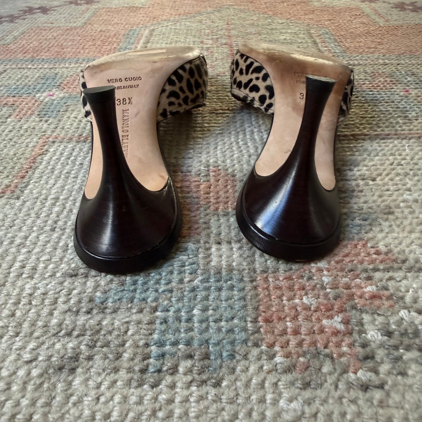 2000s Manolo Blahnik Ponyhair Mix Sandals - US 8