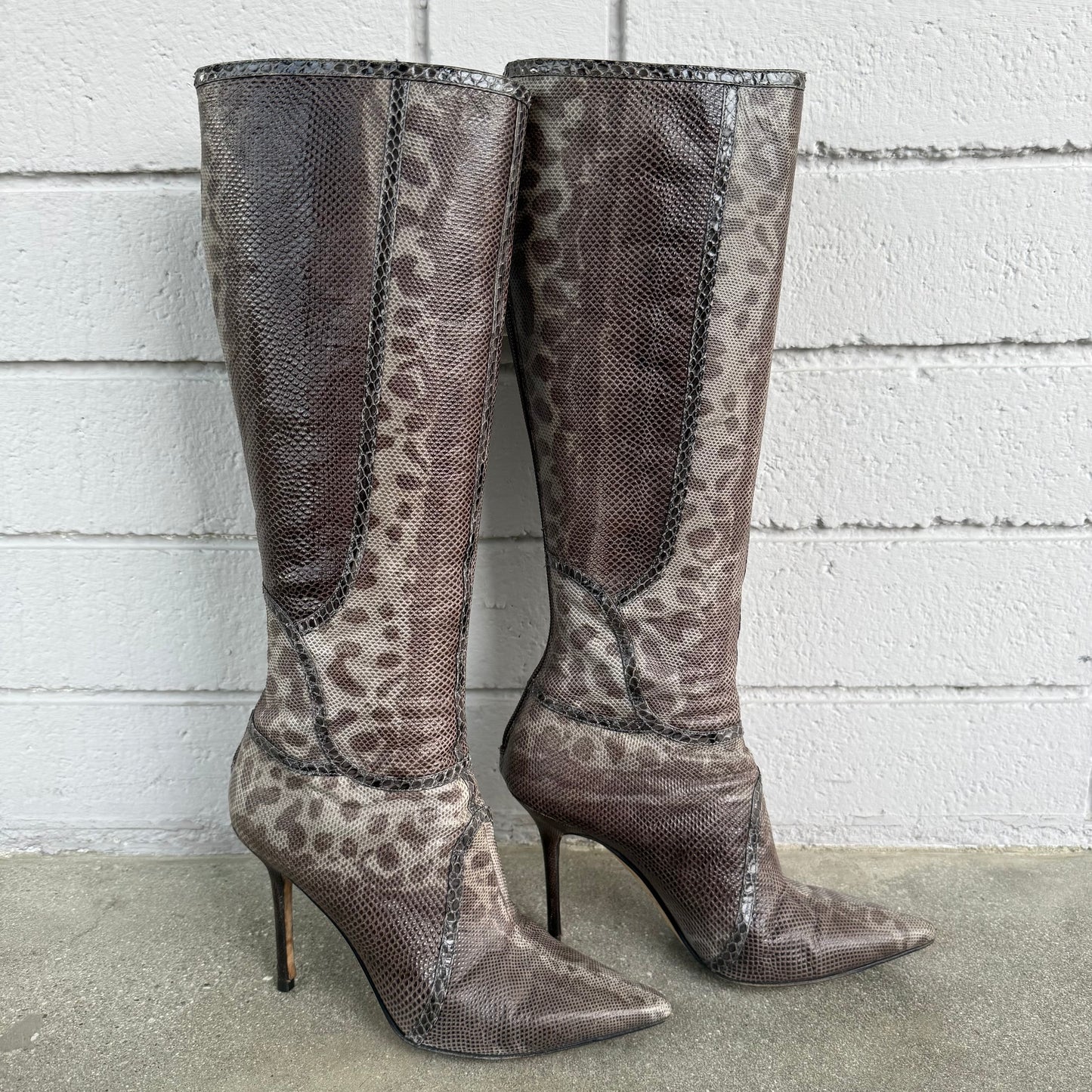 00s Jimmy Choo Karung Stiletto Boots - US 6