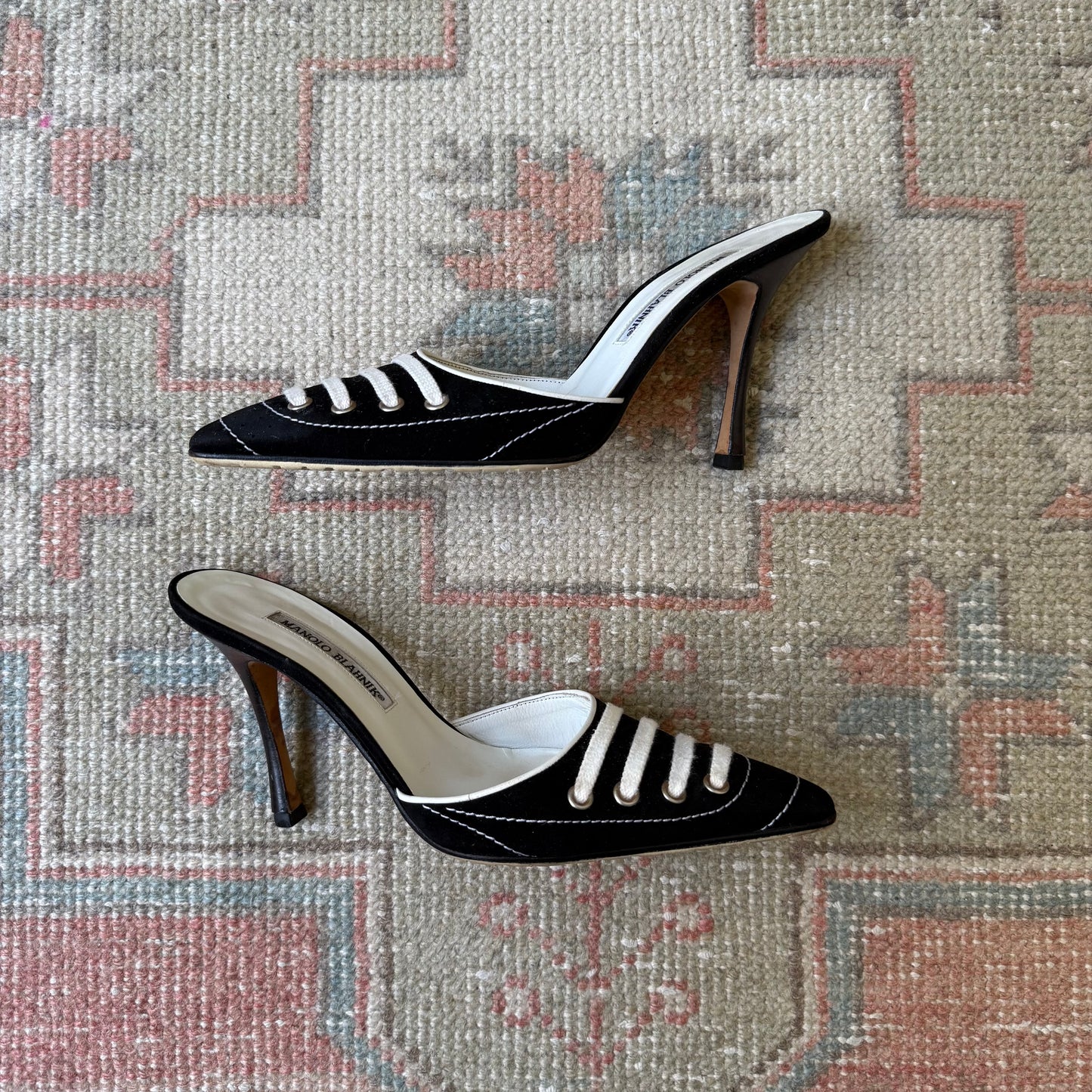 S/S2003 Manolo Blahnik Black Suede Sneaker Mules - US 8-8.5