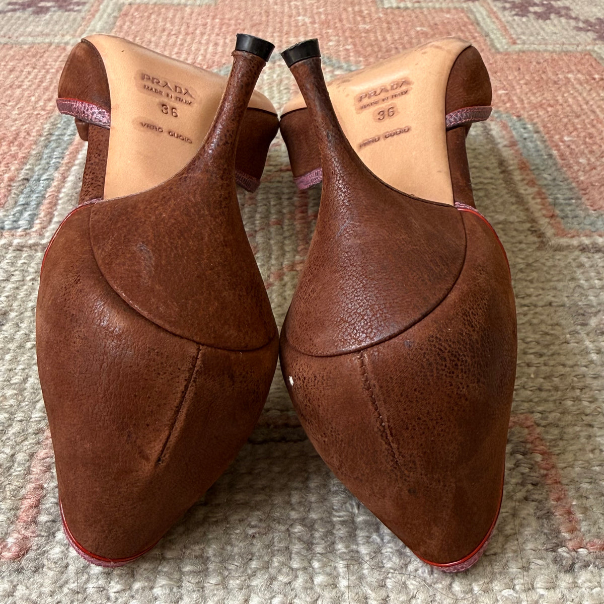 F/W2003 Prada Chocolate Buckle D’Orsay Heels - US 7