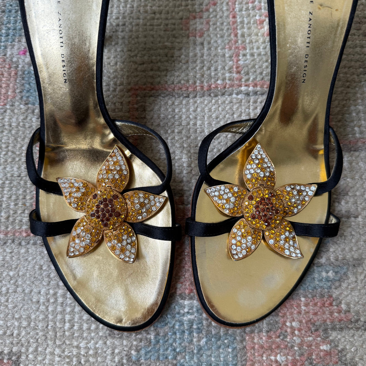 Y2K Giuseppe Zanotti Jeweled Flower Sandals - US 9.5-10