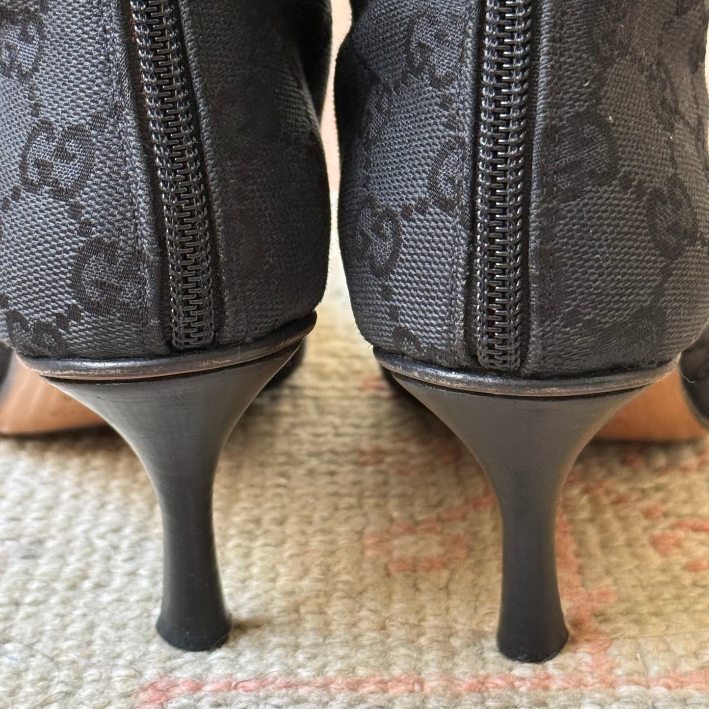 2002 Tom Ford Gucci Black Monogram Boots - US 5.5