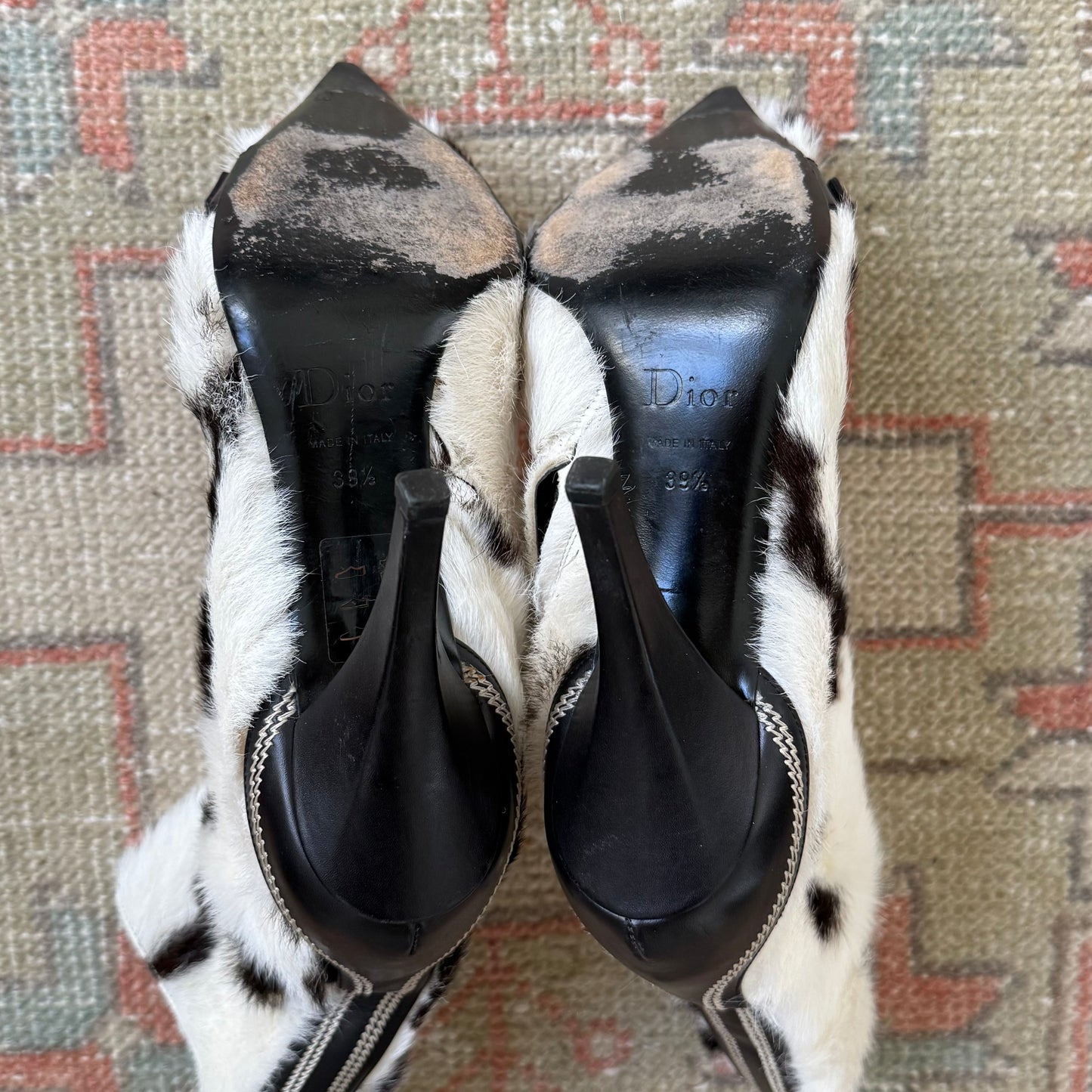 F/W2005 Galliano Dior Cow Hair Ankle Boots - US 8.5