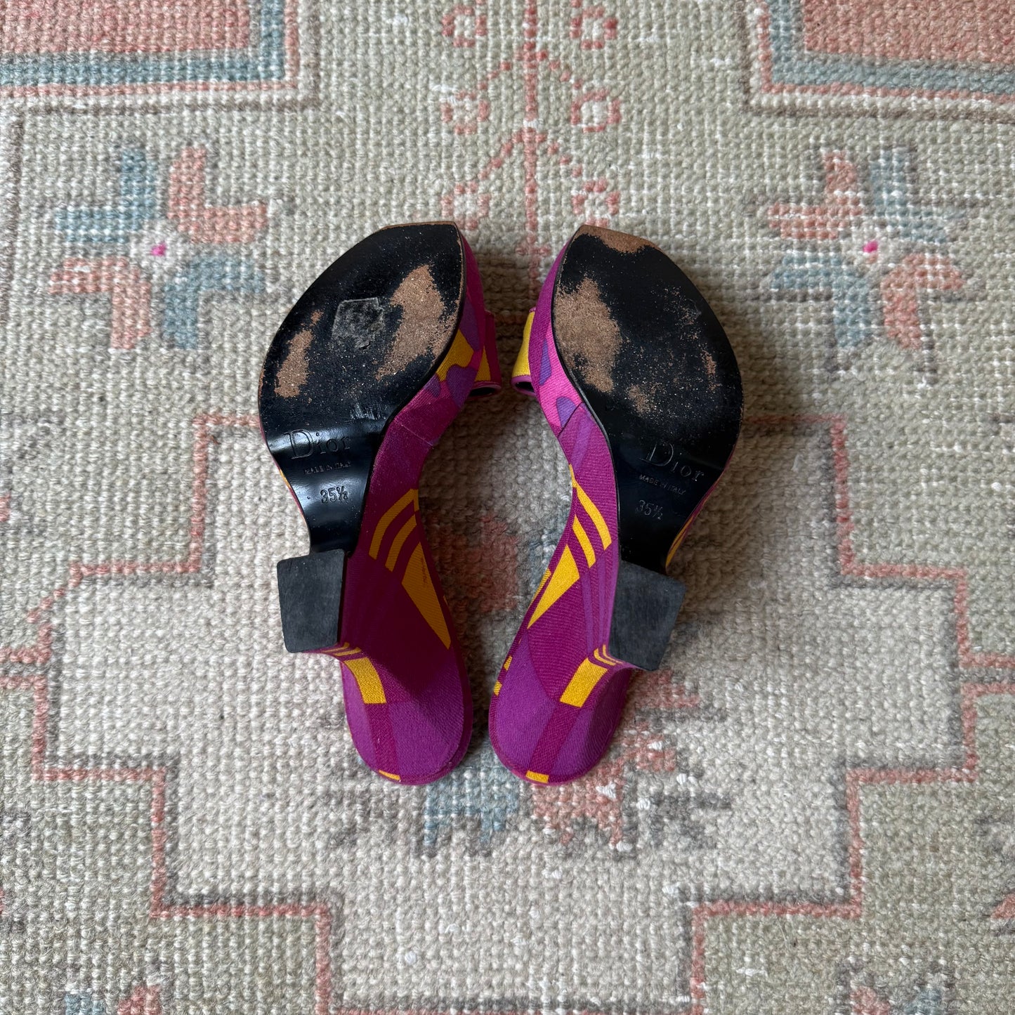 F/W2004 Galliano Dior Purple Gambler Wedges - US 6-6.5