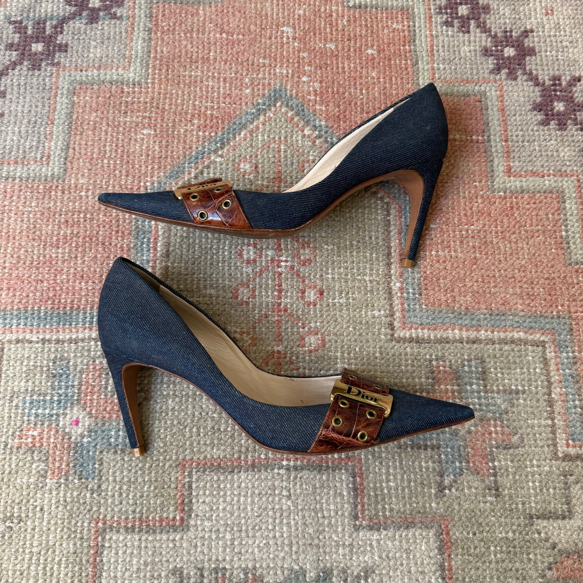 S/S2002 Galliano Dior Denim Pumps - US 9.5