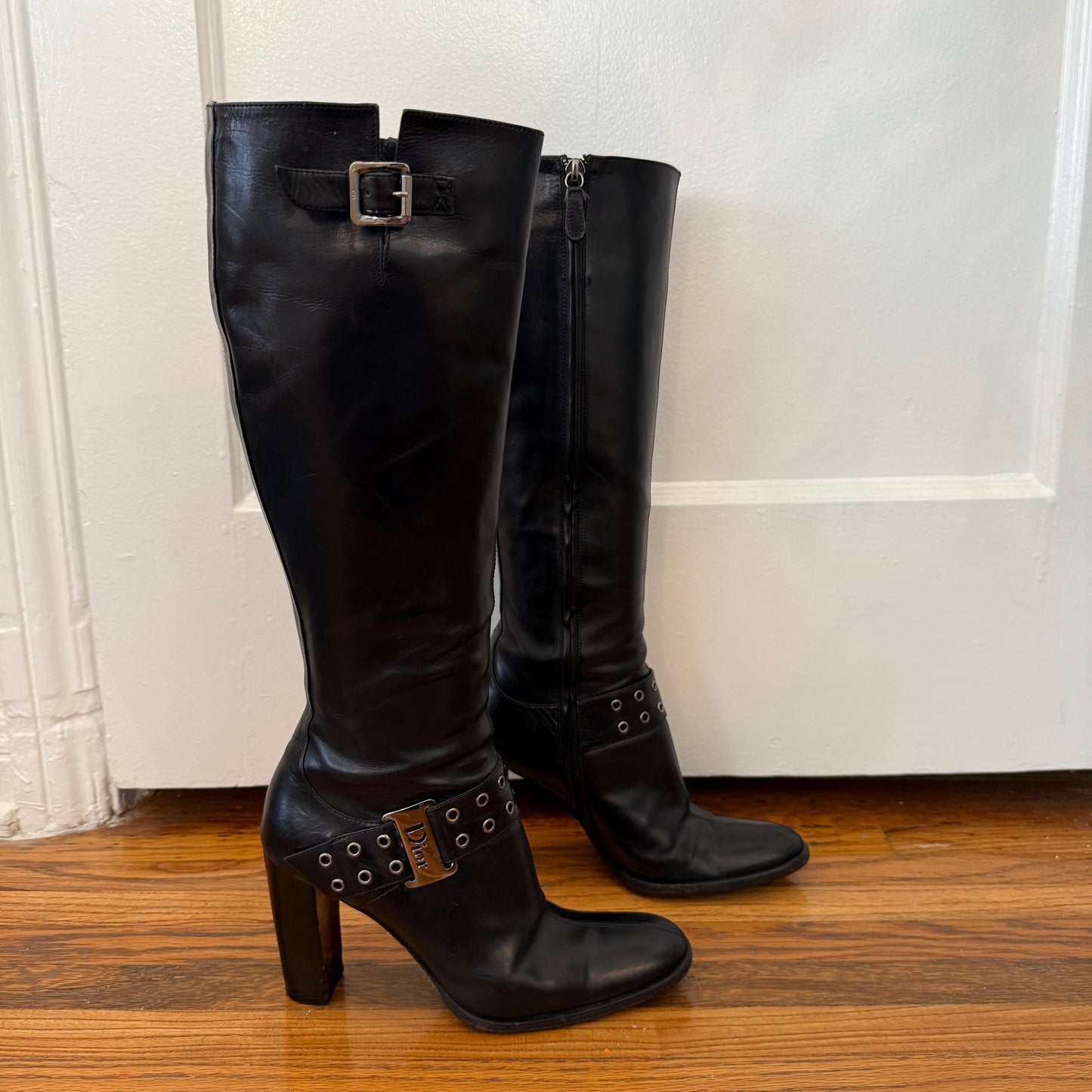 S/S2003 Galliano Dior Black Leather Boots - US 6