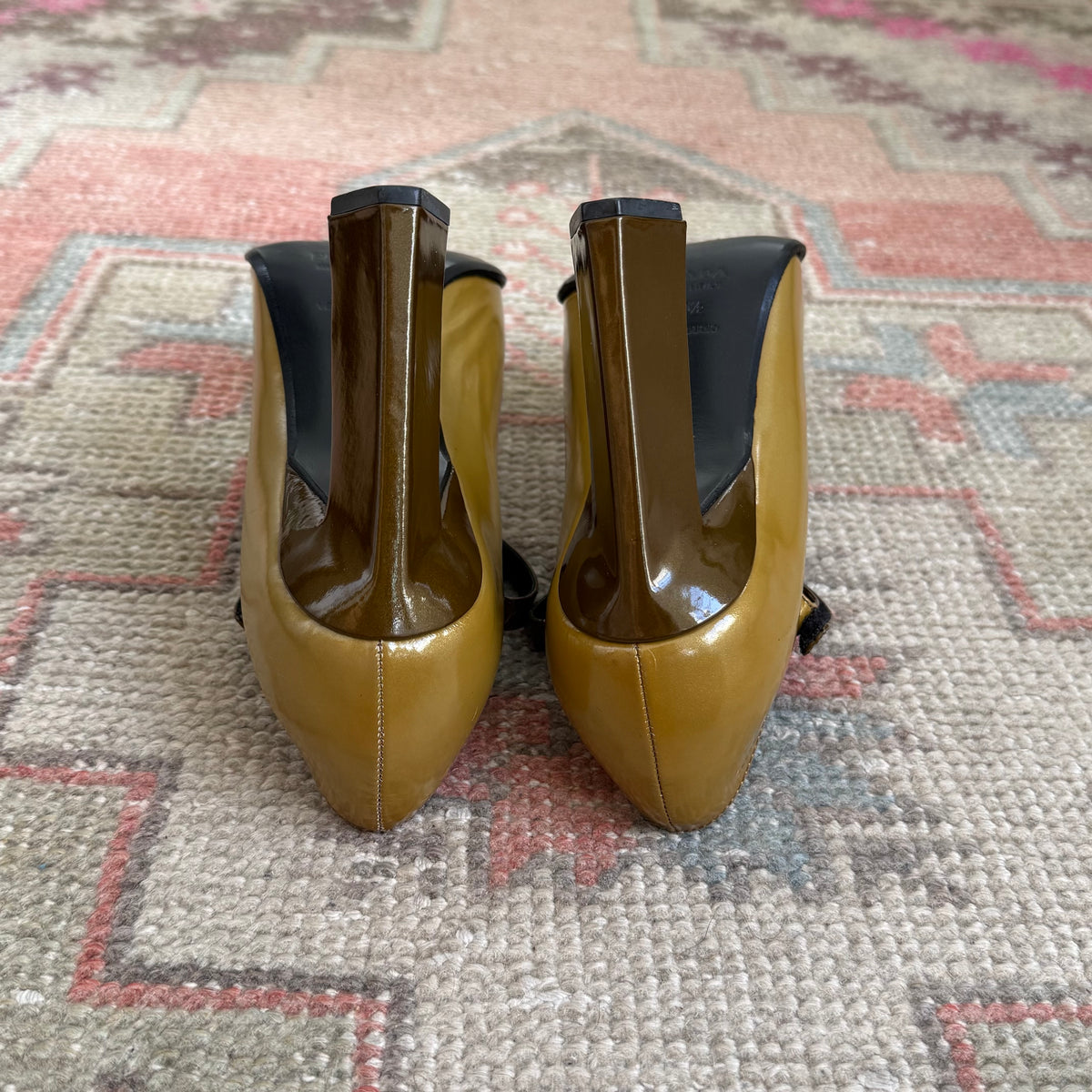 F/W1998 Prada Gold Mary Janes - US 7.5