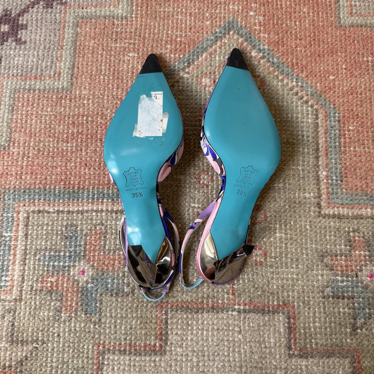 Y2K Emilio Pucci Silk Satin Slingbacks - US 6-6.5