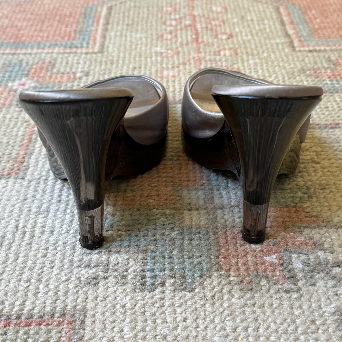 S/S1998 Prada Grey Lucite Wedges - US 7.5