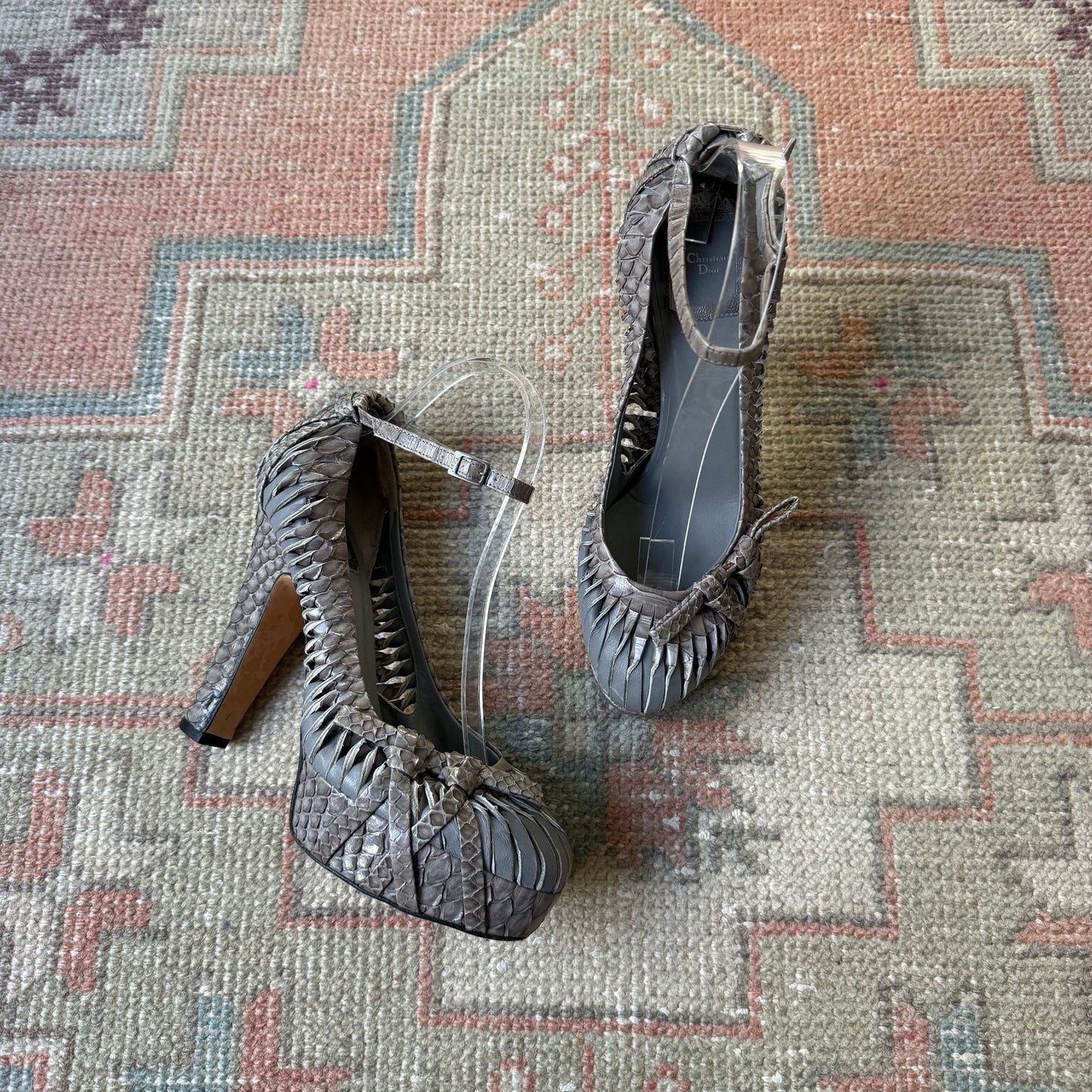 F/W2007 Galliano Dior Grey Python Platforms - US 7.5
