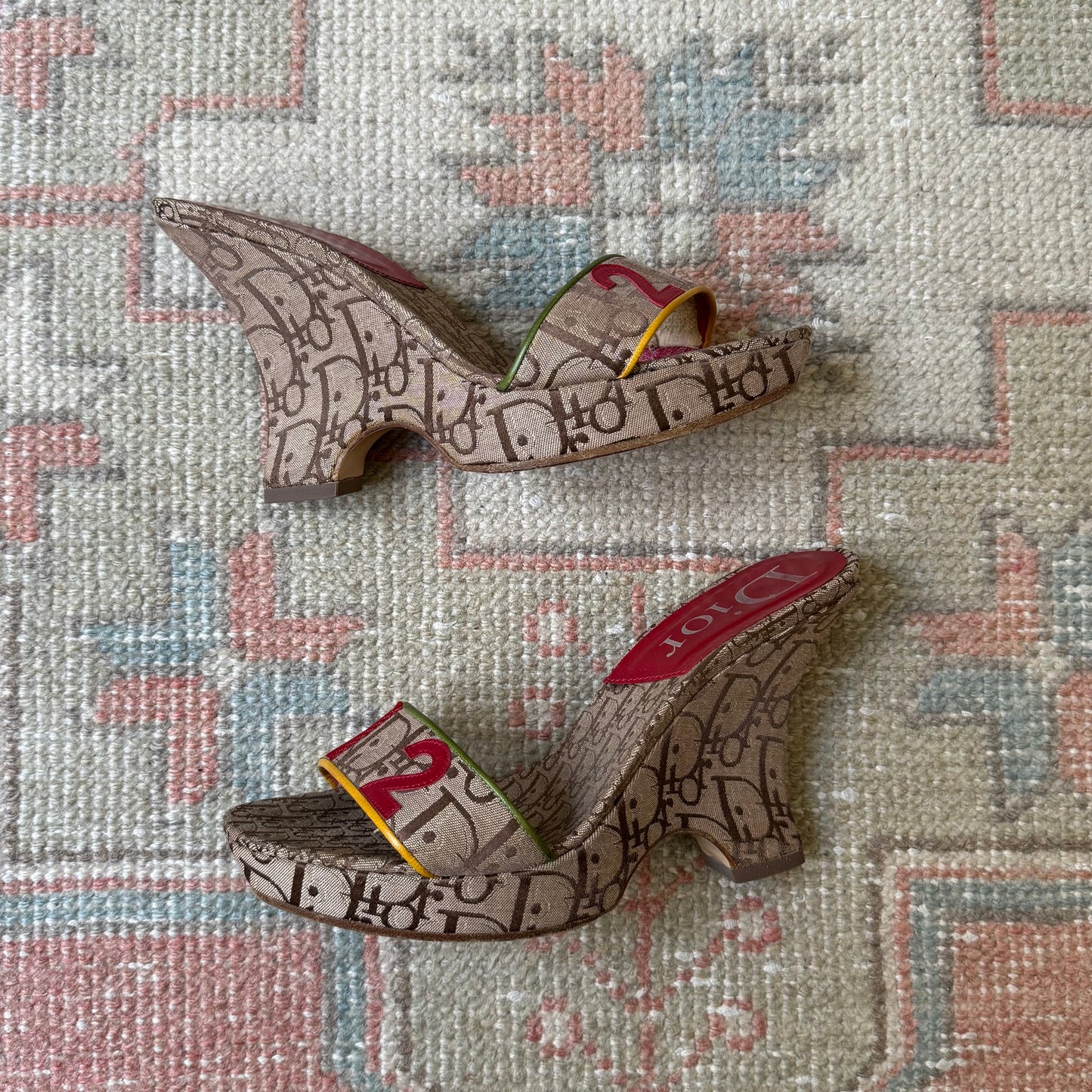 F/W2004 Galliano Dior Rasta Wedges - US 7.5
