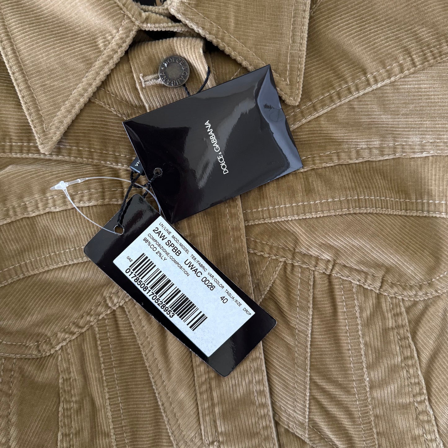 FW02 Dolce & Gabbana Butterfly Corduroy Set - size Small