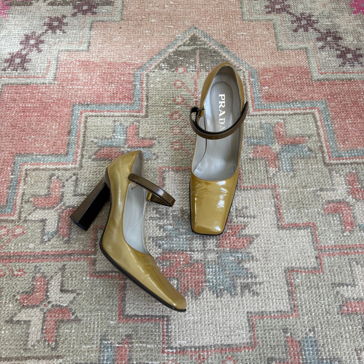 F/W1998 Prada Gold Mary Janes - US 7.5