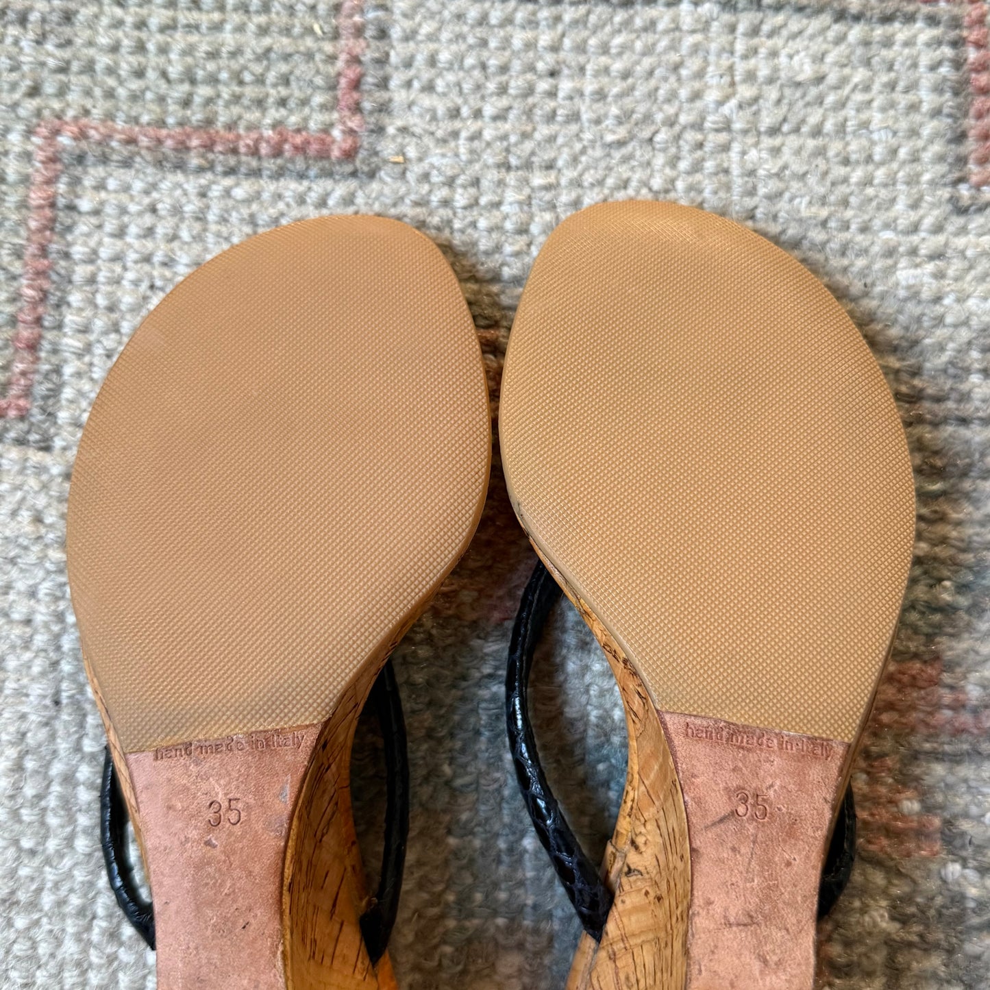 Y2K Manolo Blahnik Python Thong Wedge - US 5