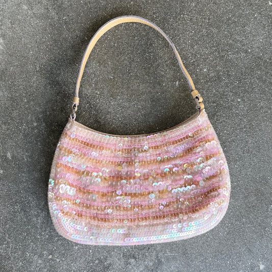 SS00 Prada Cleo Pink Sequin & Satin Purse
