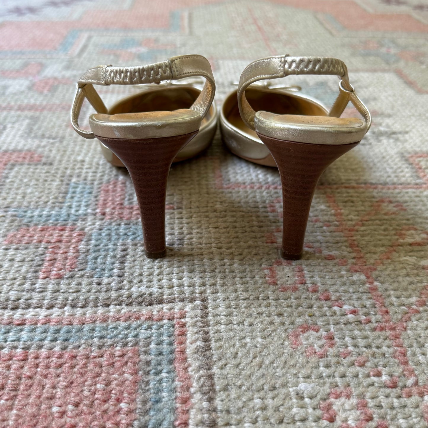 2003 Chanel Gold Ballet Slingback Pumps - US 8