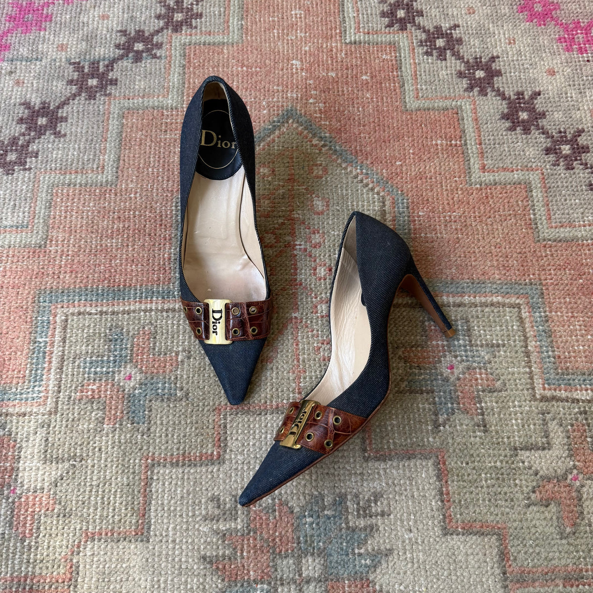 S/S2002 Galliano Dior Denim Pumps - US 9.5