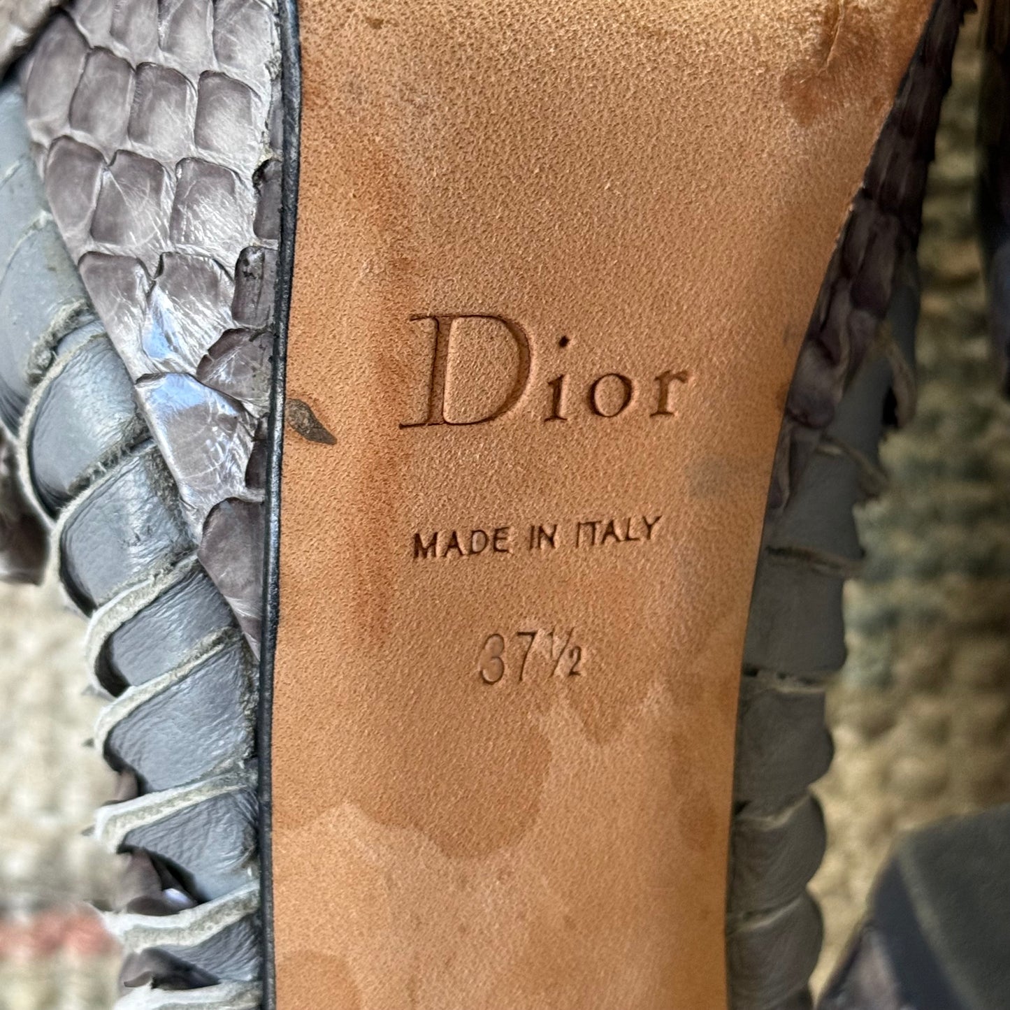 F/W2007 Galliano Dior Grey Python Platforms - US 7.5