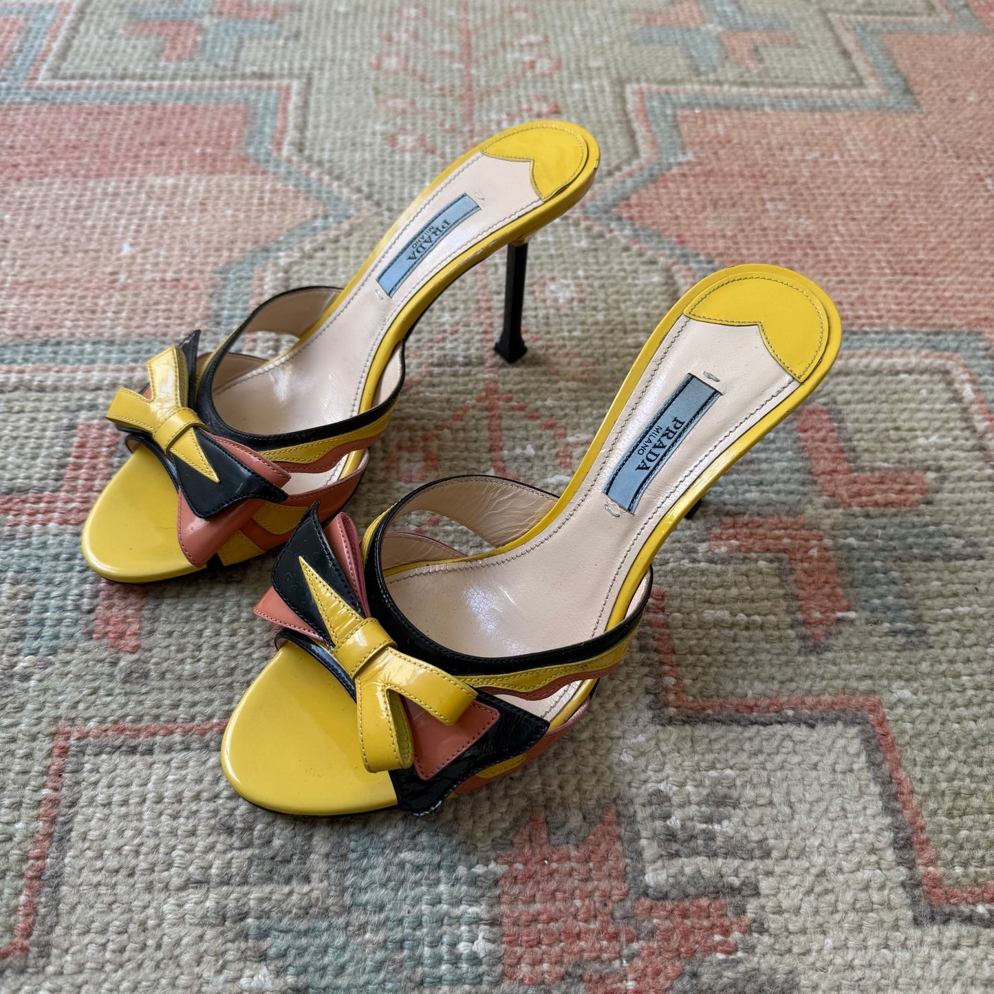 S/S2012 Prada Patent Leather Bow Mules - US 6.5