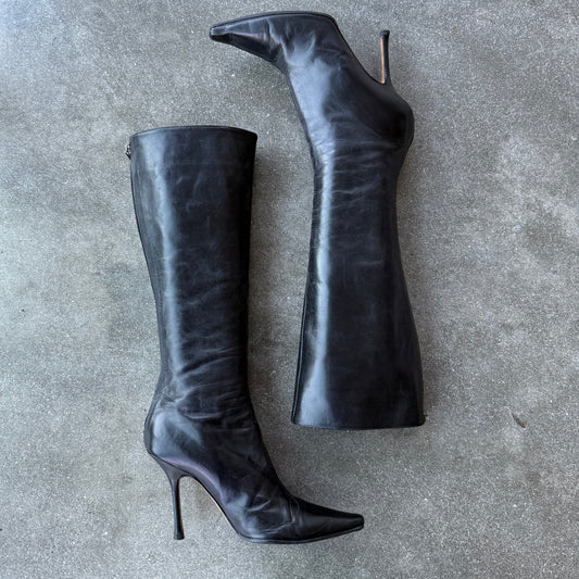 Jimmy Choo Kid Black Leather Boots - US 8.5
