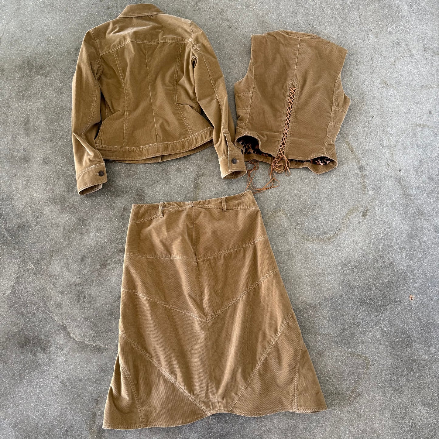 FW02 Dolce & Gabbana Butterfly Corduroy Set - size Small