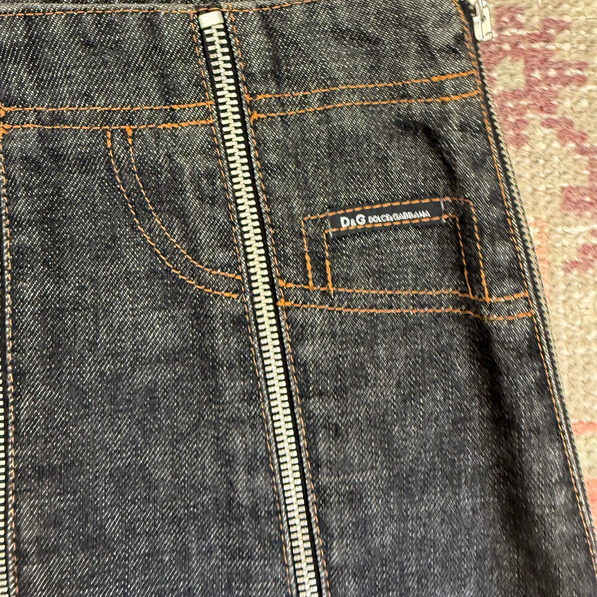 2004 D&G Zip Denim Mini Skirt - US S-L
