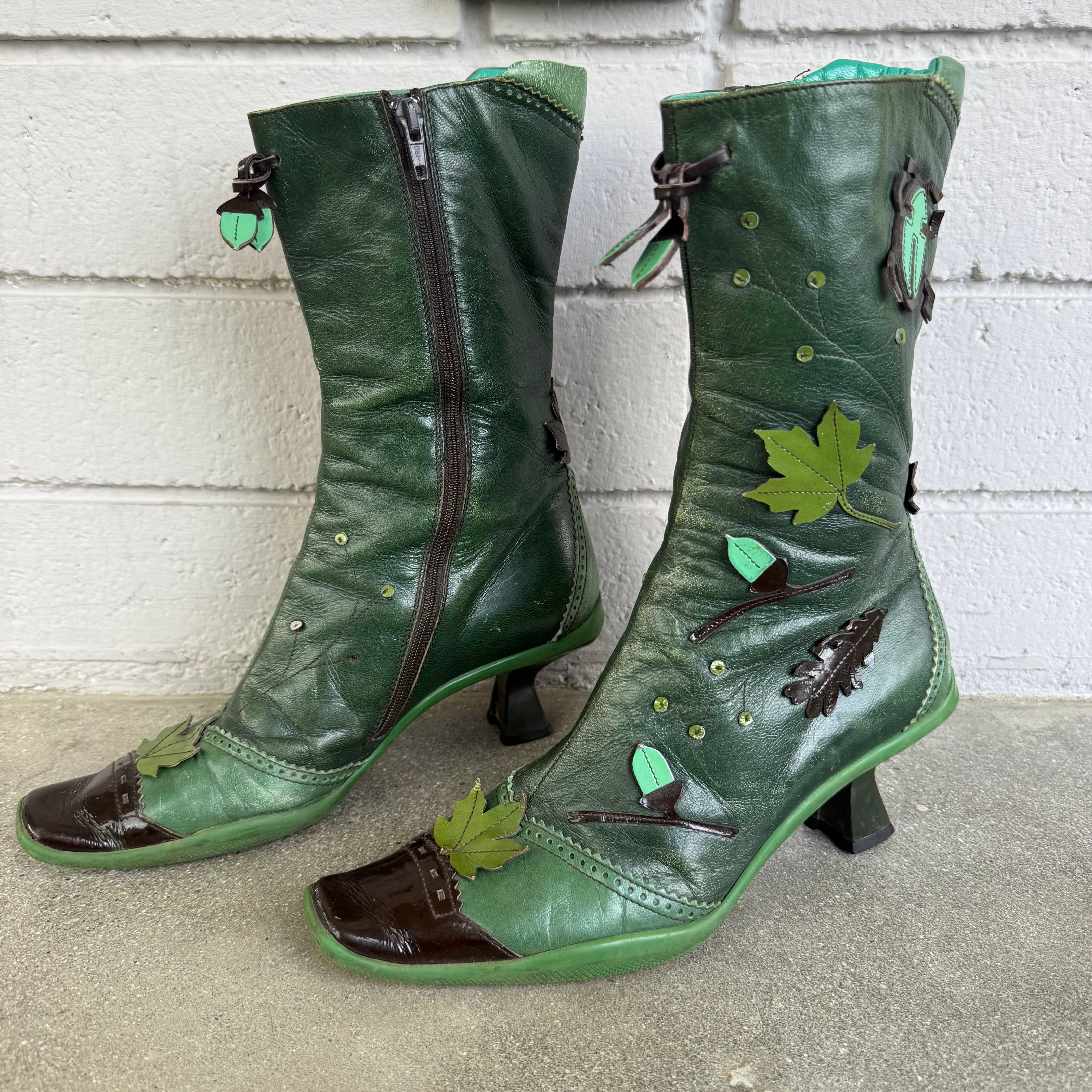 FW99 Prada Bugs + Foliage Leather Boots - US 8 – Wish You