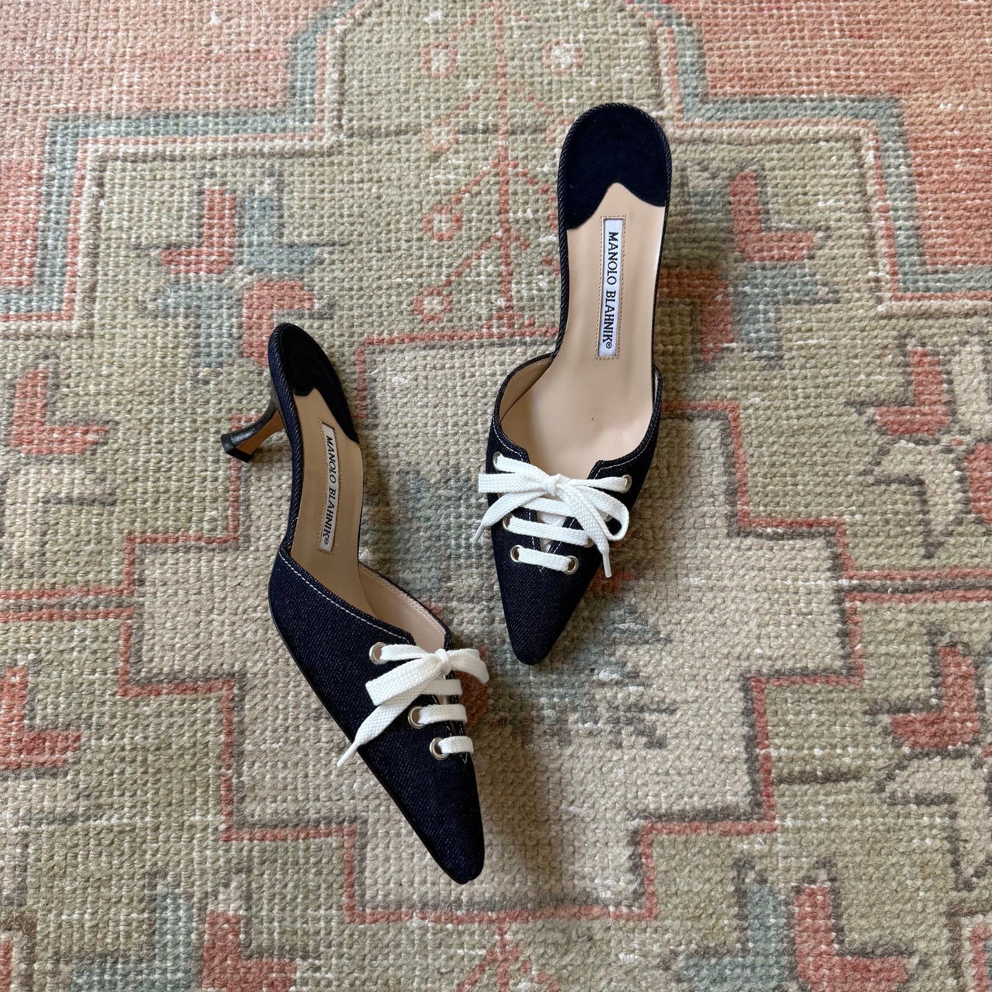 00s Manolo Blahnik Denim Mules - US 7.5