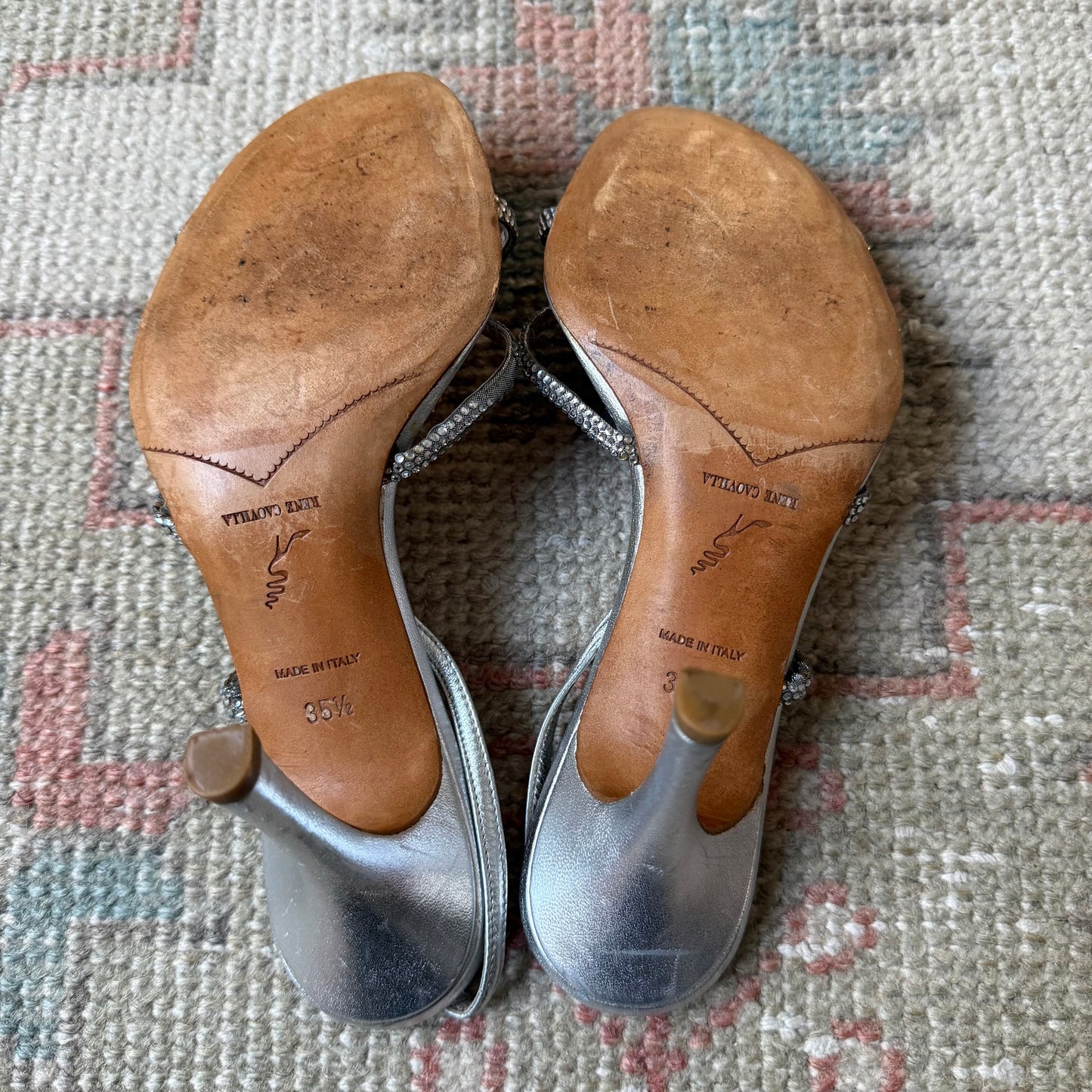 René Caovilla Butterly Silver Sandals - US 6