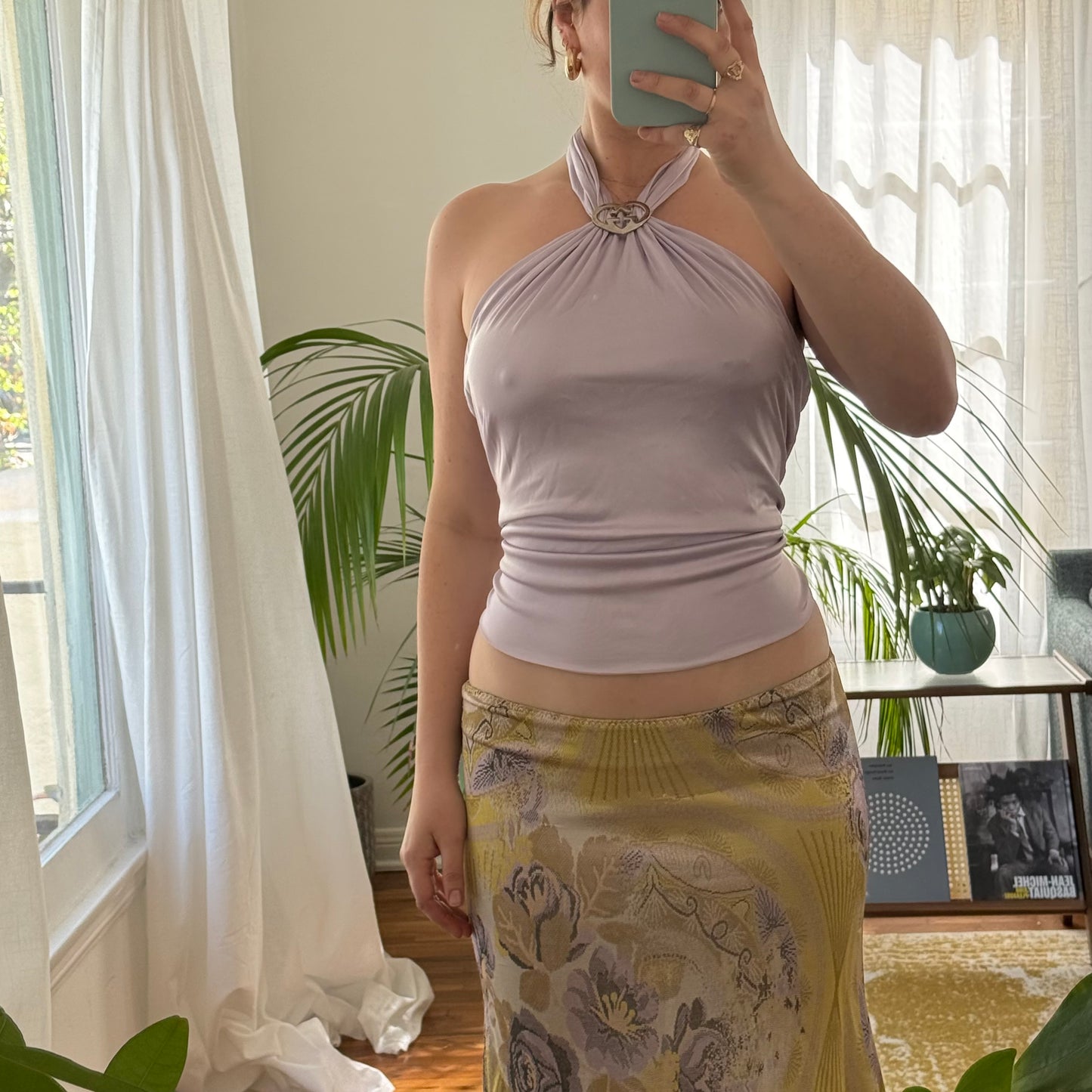 S/S2004 Tom Ford Gucci Lilac Heart Logo Halter