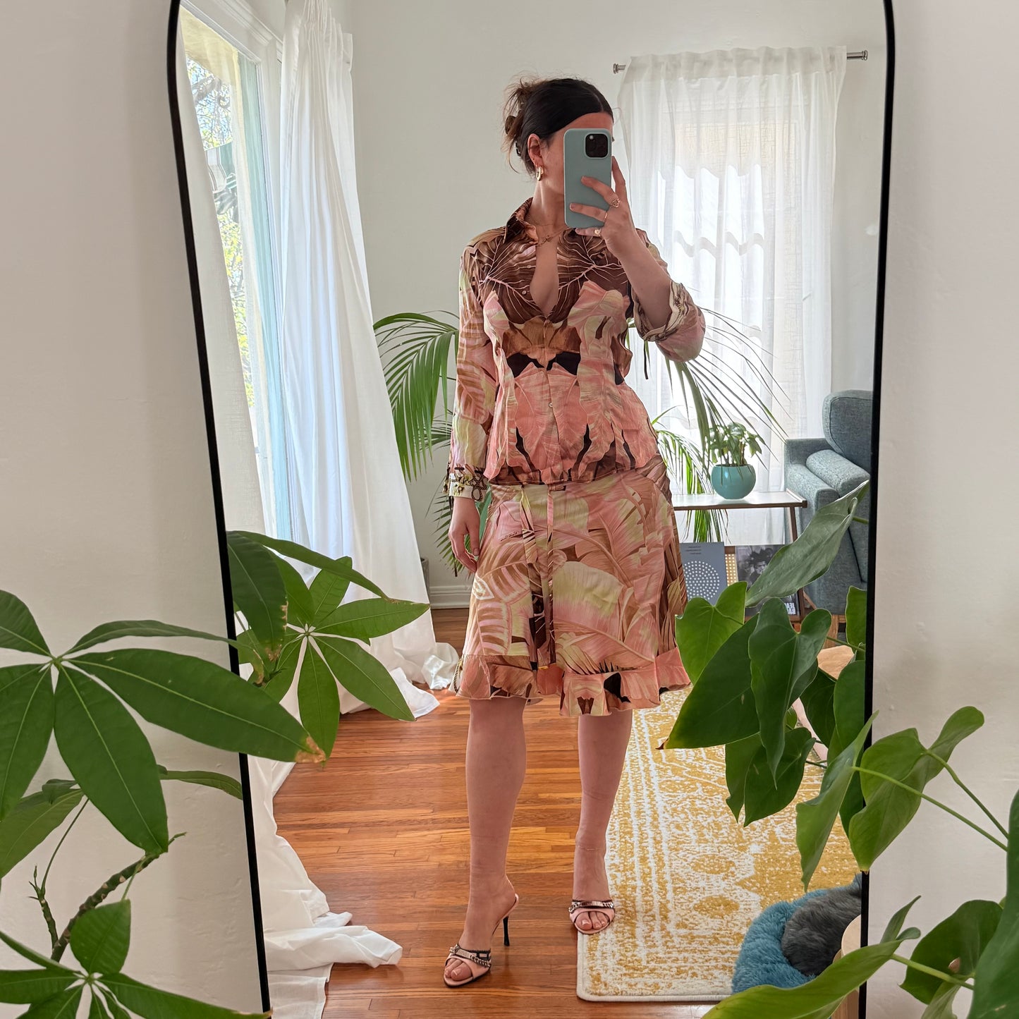 S/S2004 Roberto Cavalli Silk Skirt Set