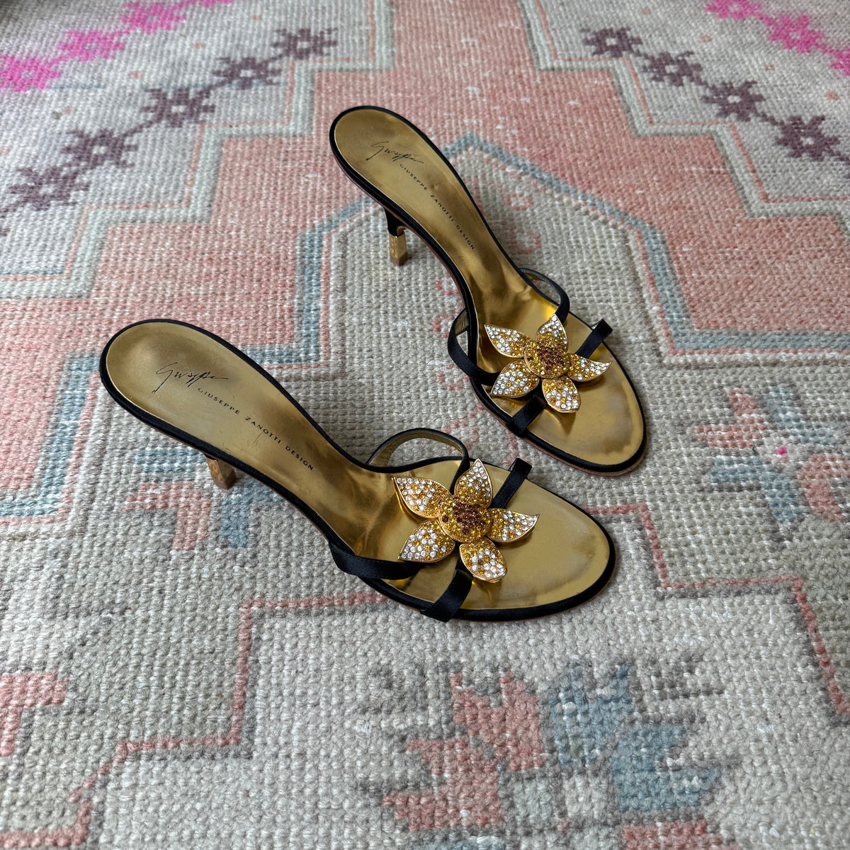 Y2K Giuseppe Zanotti Jeweled Flower Sandals - US 9.5-10