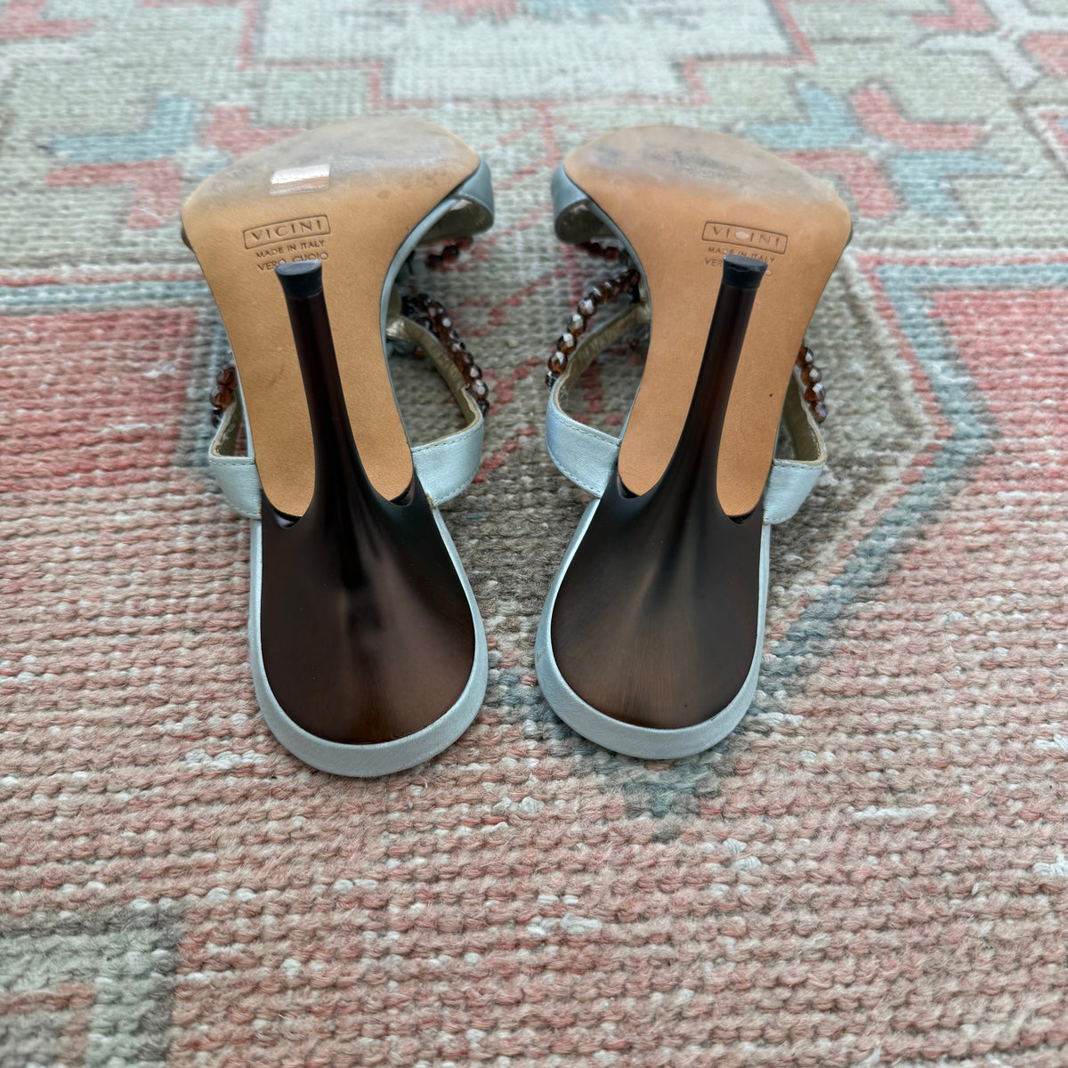 2002 Giuseppe Zanotti Ice Blue Jeweled Sandals - US 8.5