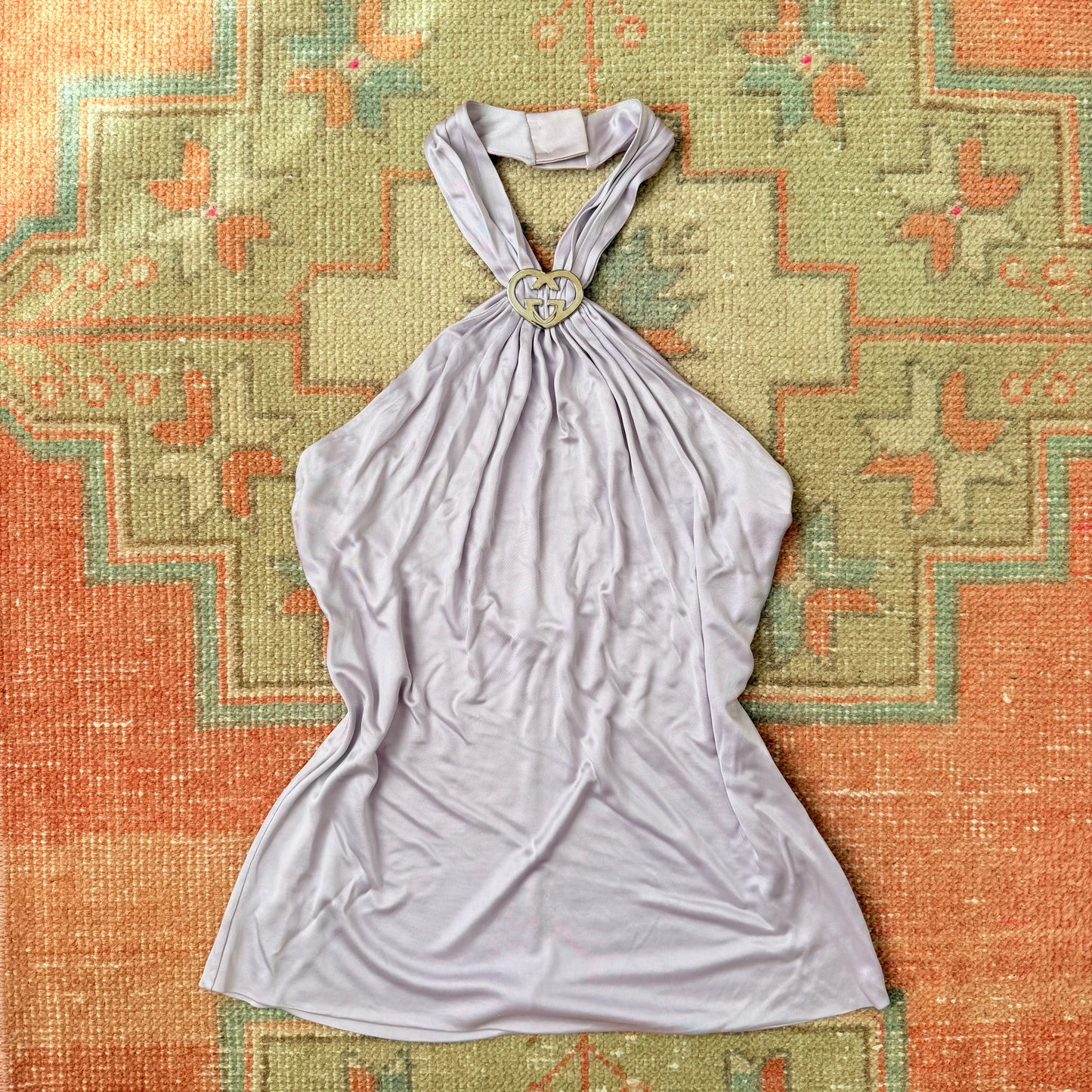 S/S2004 Tom Ford Gucci Lilac Heart Logo Halter