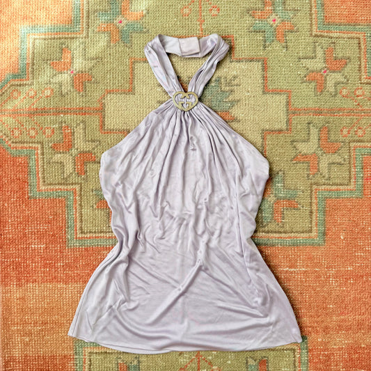 S/S2004 Tom Ford Gucci Lilac Heart Logo Halter