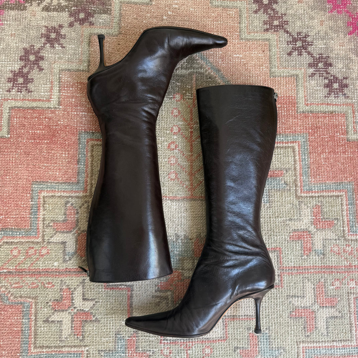 Y2K Jimmy Choo Chocolate Brown Kidd Boots - US 10-10.5