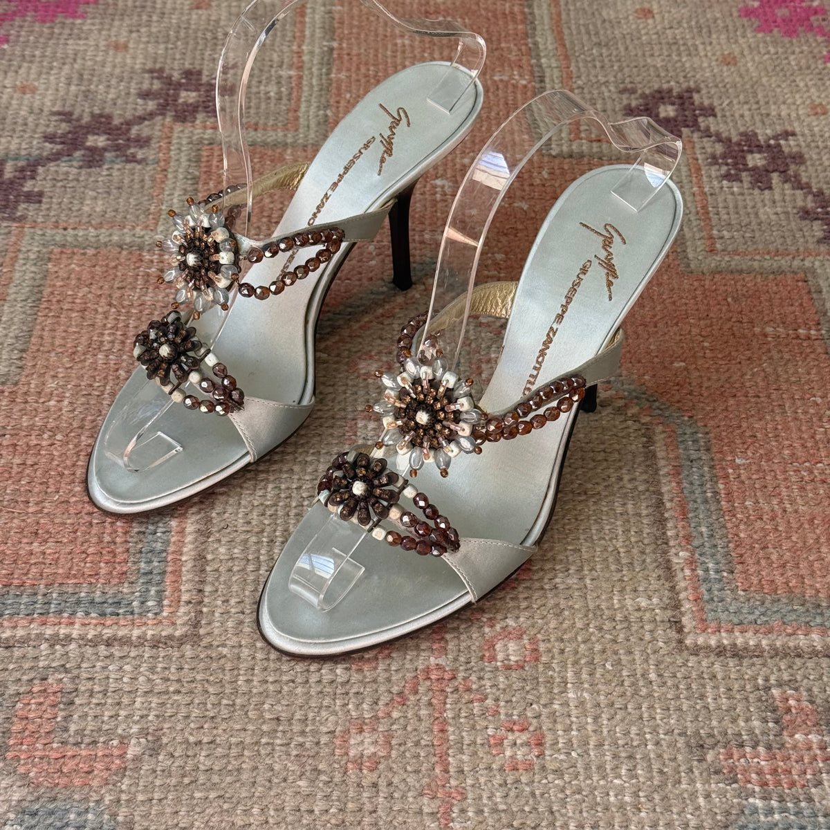 2002 Giuseppe Zanotti Ice Blue Jeweled Sandals - US 8.5
