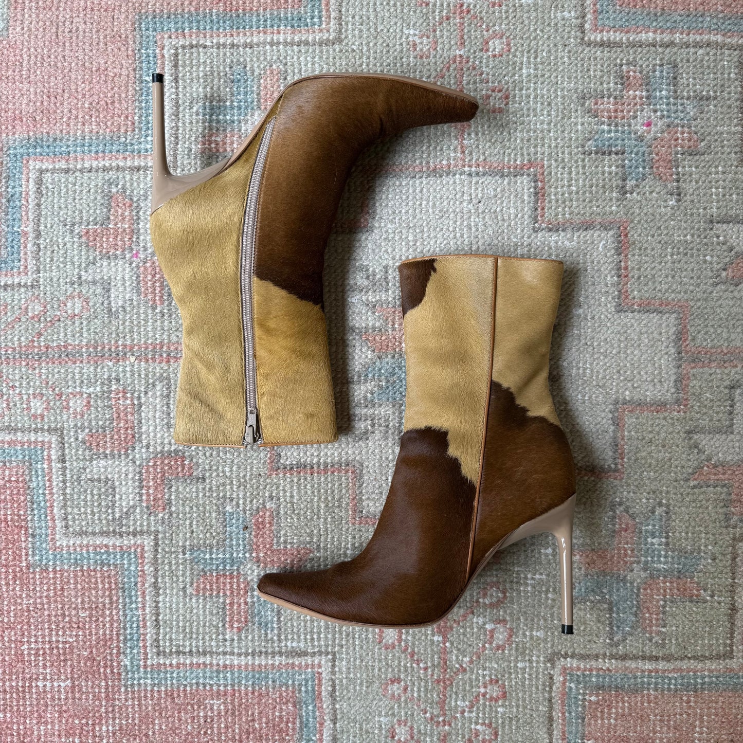 Y2K Casadei Cow Print Pony Hair Boots - US 7
