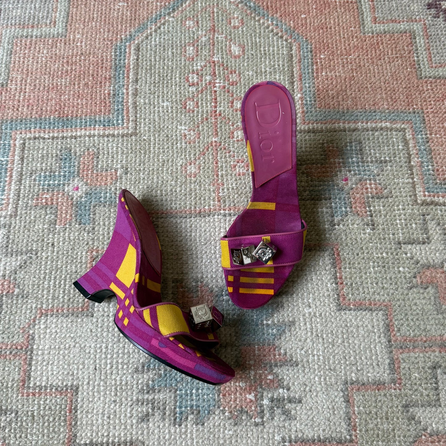 F/W2004 Galliano Dior Purple Gambler Wedges - US 6-6.5