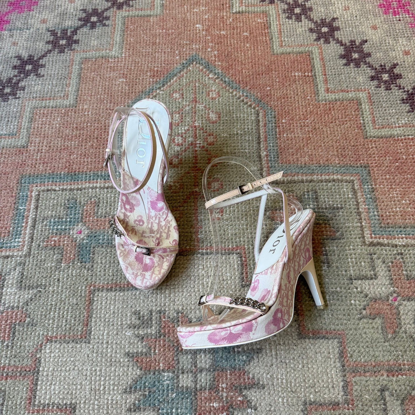 S/S2004 Galliano Dior Cherry Blossom Girly Wedges - US 6.5-7