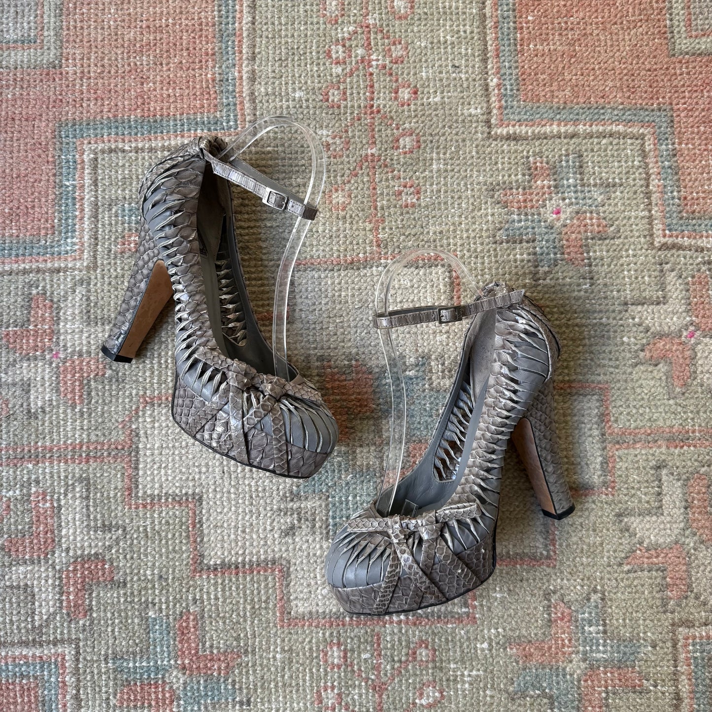 F/W2007 Galliano Dior Grey Python Platforms - US 7.5